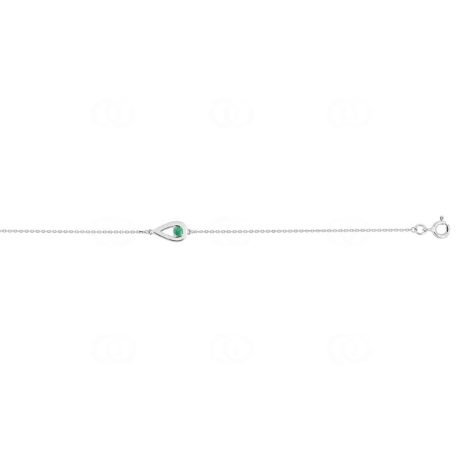 Armband 750/18 K Weissgold Tropfen mit Smaragd - 4.7245.E1