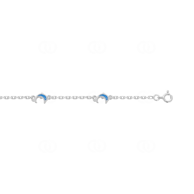 Armband 925 Silber rhodiniert Delfin 14cm - 301581B