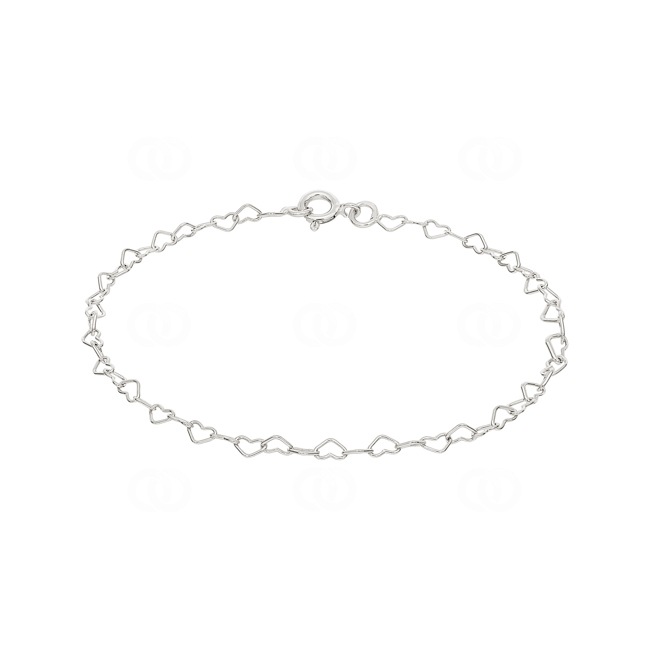 Bracelet argent 925 rhodié Cœur 18cm - 311041B