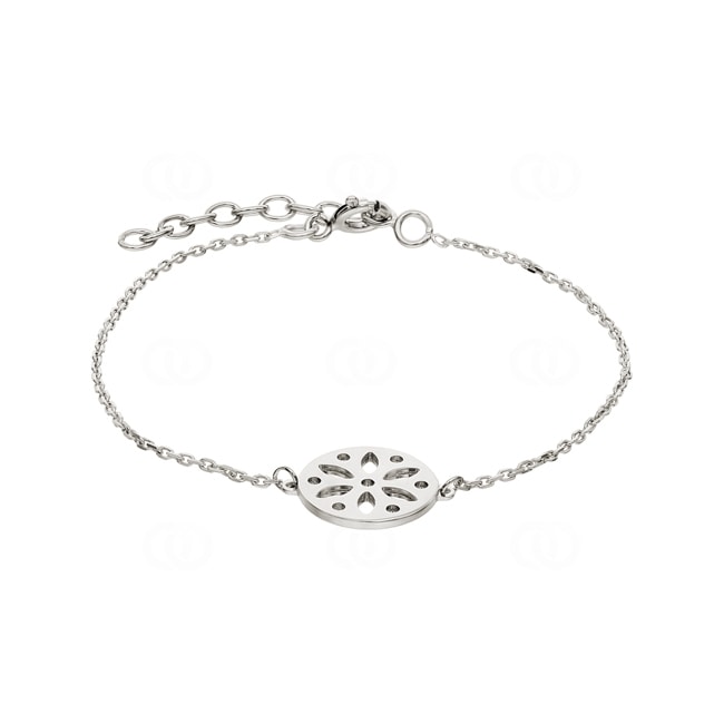 Bracelet 925 Silver rhodium-plated Flower 19cm - 333321