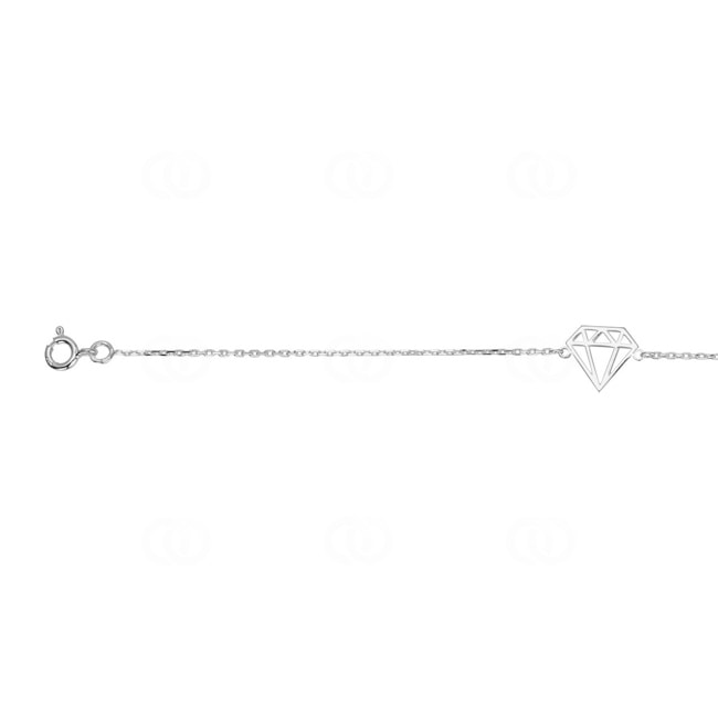 Bracelet 925 Silver rhodium-plated 19cm, Diamond - 333343