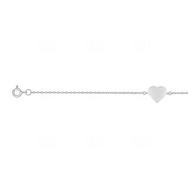 Bracelet argent 925 rhodié Cœur 19cm - AABS2118