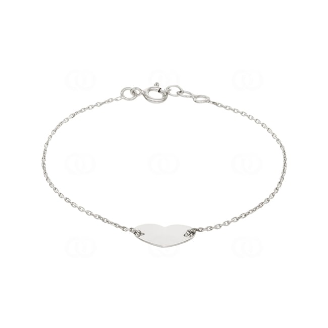 Bracelet argent 925 rhodié Cœur 19cm - 333283