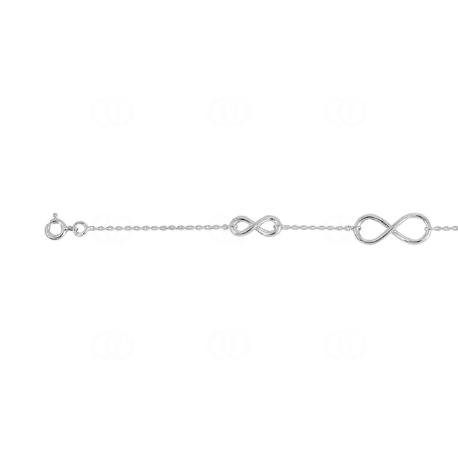 Armband 925 Silber rhodiniert 19cm, Infinity - 333195