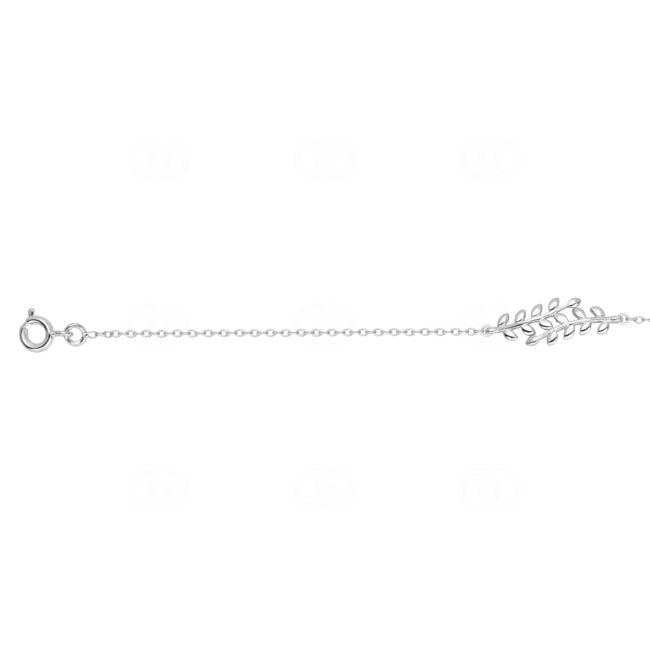 Bracelet Argent 925 rhodié 19cm, Branche de laurier - 333308