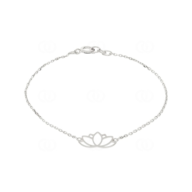 Bracelet 925 Silver rhodium-plated 19cm, Lotus Blossom - 333292