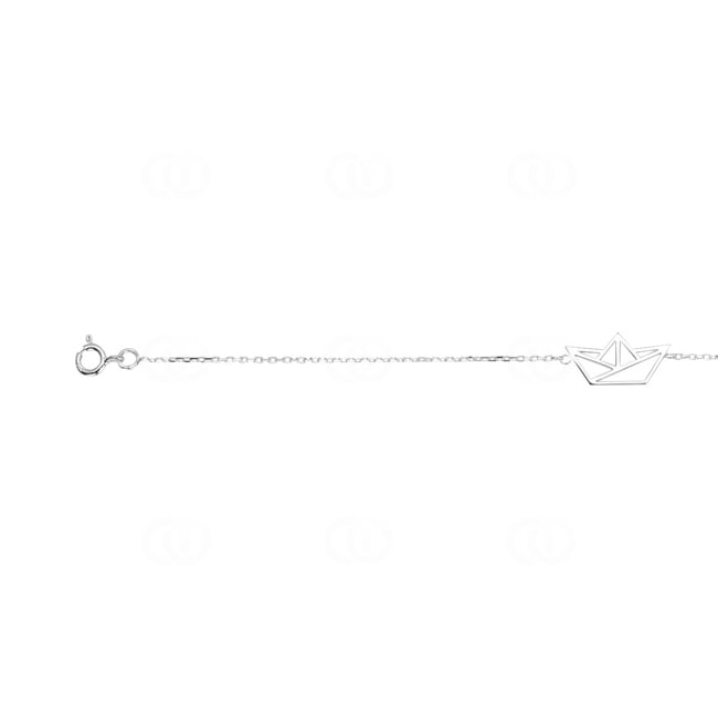 Bracelet 925 Silver rhodium-plated 19cm, Origami Boat - 333342