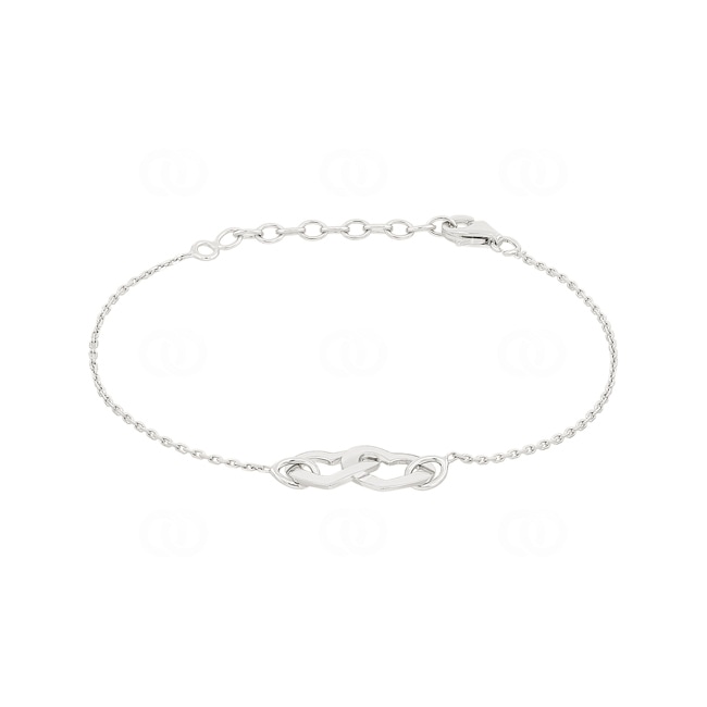 Bracelet argent 925 rhodié Cœurs 19cm - AABP8919