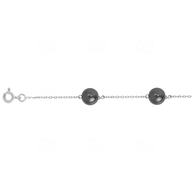 Bracelet 925 Silver rhodium-plated with Hematite 19cm - 301929B