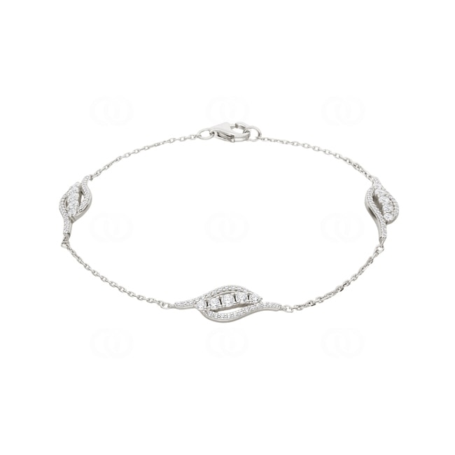Armband 925 Silber rhodiniert mit Zirkonia 18cm - ABA100Z18