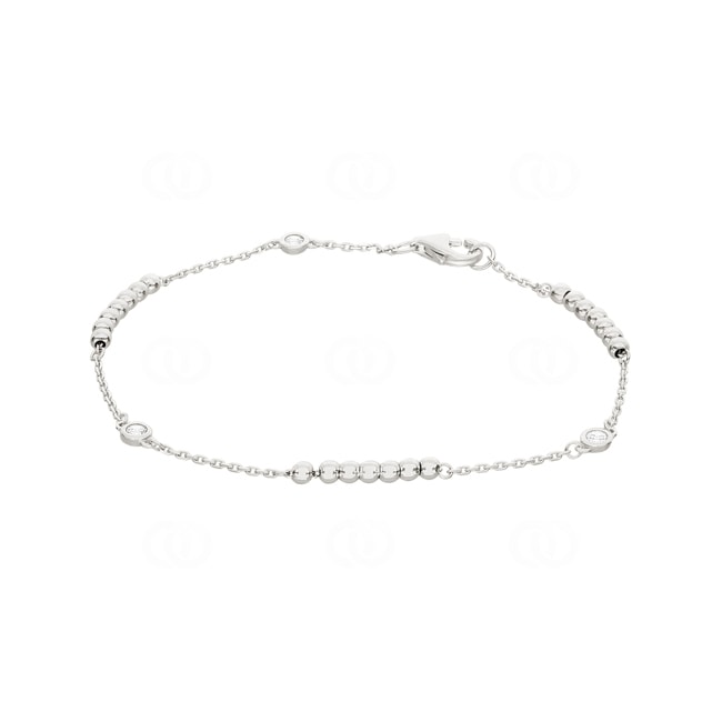 Armband 925 Silber rhodiniert mit Zirkonia 18cm - ABA143Z18
