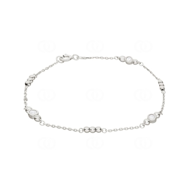 Armband 925 Silber rhodiniert mit Zirkonia 18cm - ABA144Z18