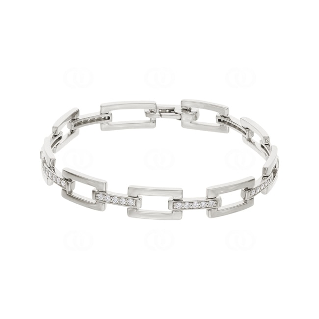 Armband 925 Silber rhodiniert mit Zirkonia 18cm - ASBH06Z19