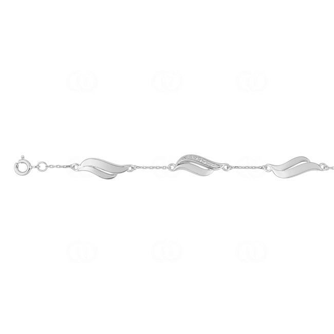 Armband 925 Silber rhodiniert mit Zirkonia 18cm - ASBI61Z18