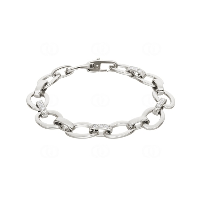 Armband 925 Silber rhodiniert mit Zirkonia 18cm - ASBM35Z18