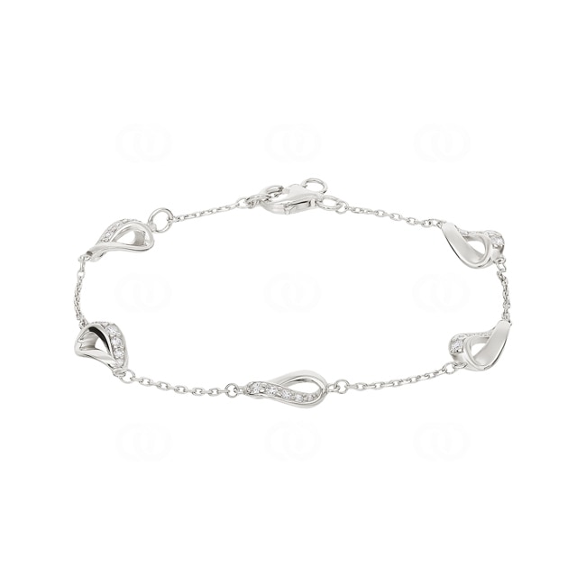 Armband 925 Silber rhodiniert mit Zirkonia 18cm - ASBV15Z18