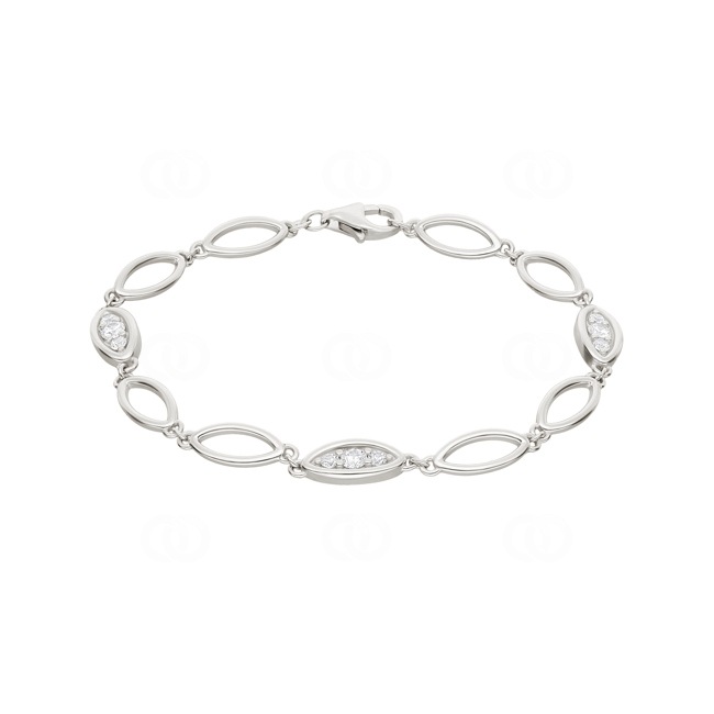 Armband 925 Silber rhodiniert mit Zirkonia 18cm - ASBX98Z18