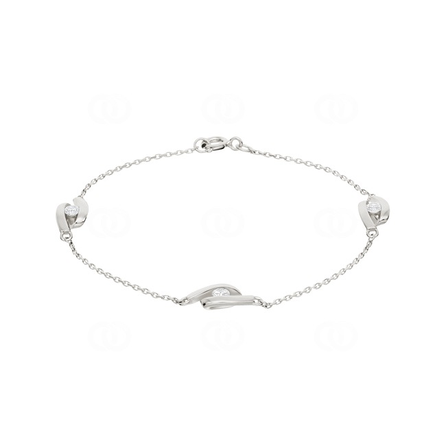 Armband 925 Silber rhodiniert mit Zirkonia 18cm - ASBY57Z18