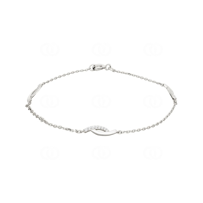 Armband 925 Silber rhodiniert mit Zirkonia 18cm - ASBZ61Z18