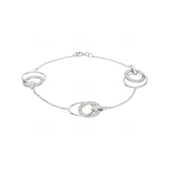 Armband 925 Silber rhodiniert mit Zirkonia 18cm - S10.65103