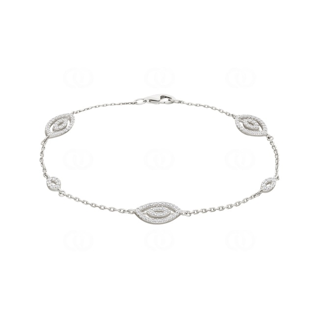 Bracelet Argent 925 rhodié avec zircones 18cm - 333316.1