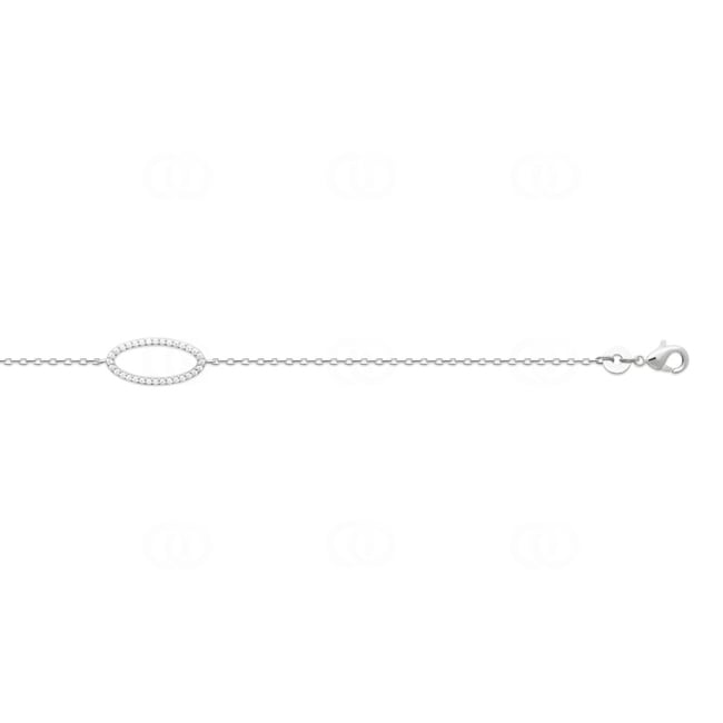 Armband 925 Silber rhodiniert mit Zirkonia 18cm - AR-873448-18