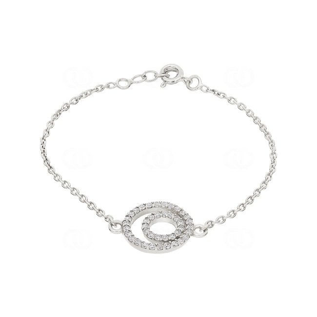 Armband 925 Silber rhodiniert mit Zirkonia 19cm - 303694.1