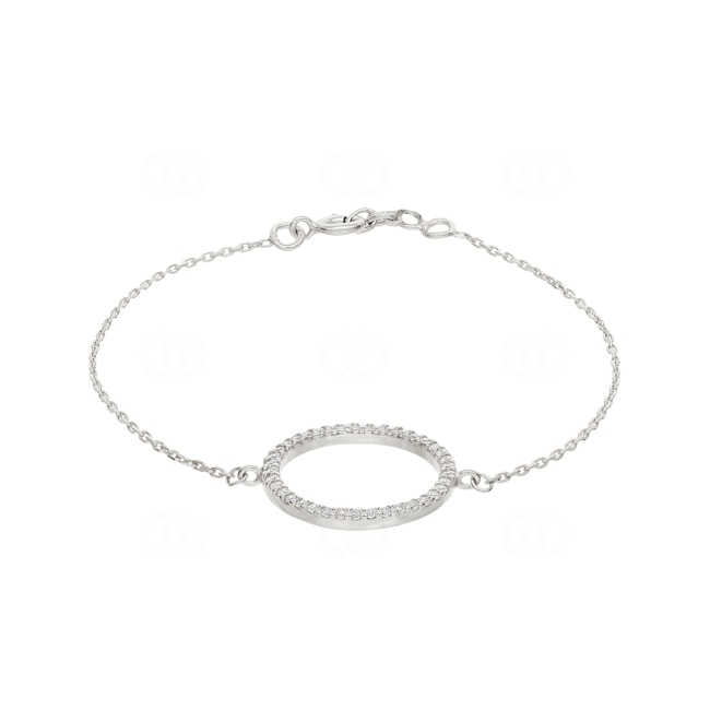 Armband 925 Silber rhodiniert mit Zirkonia 19cm - 303907.1
