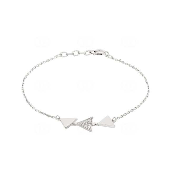 Bracelet Argent 925 rhodié avec zircones 19cm - ABA260Z15