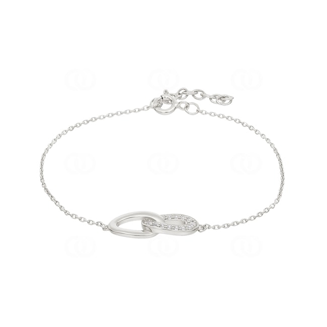 Armband 925 Silber rhodiniert mit Zirkonia 19cm - ASBO99Z18
