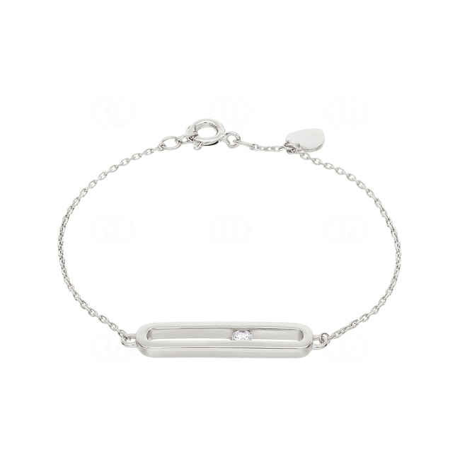Armband 925 Silber rhodiniert mit Zirkonia 19cm - ASBQ41Z18