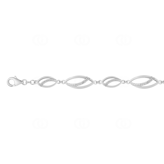 Bracelet 925 Silver rhodium-plated with Cubic Zirconia 19cm - ASBW78Z18