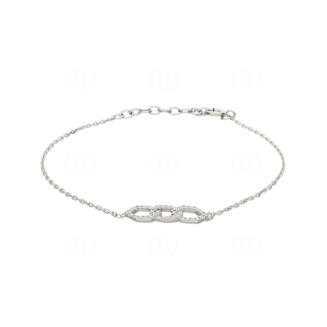 Armband 925 Silber rhodiniert mit Zirkonia 19cm - ASBZ22Z18