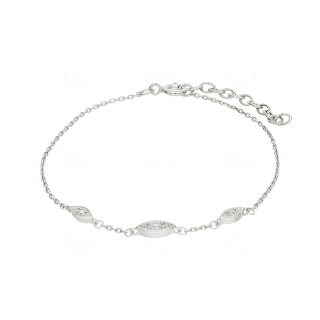 Armband 925 Silber rhodiniert mit Zirkonia 19cm - ASBZ55Z18