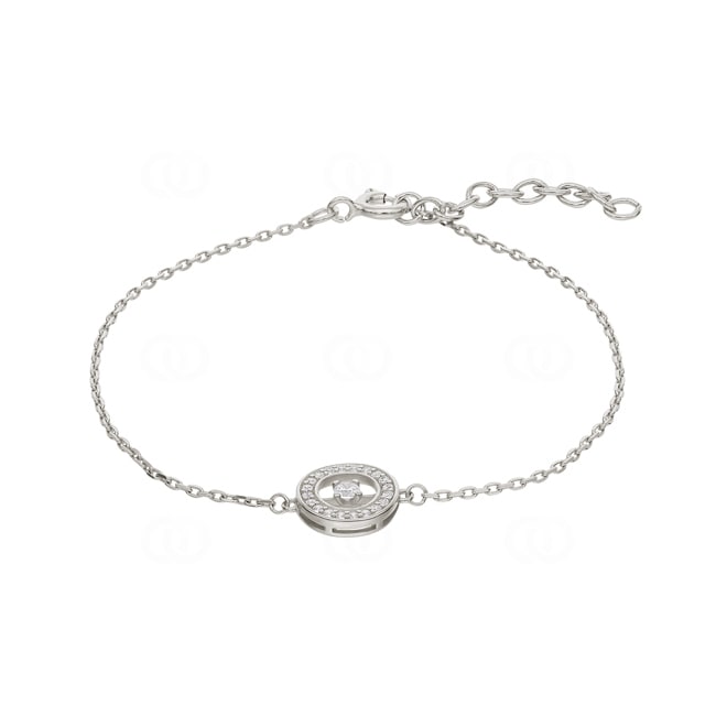 Bracelet Argent 925 rhodié avec zircones 19cm - S10.65101