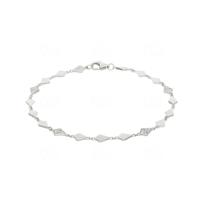 Armband 925 Silber rhodiniert mit Zirkonia 19cm - 333330.1