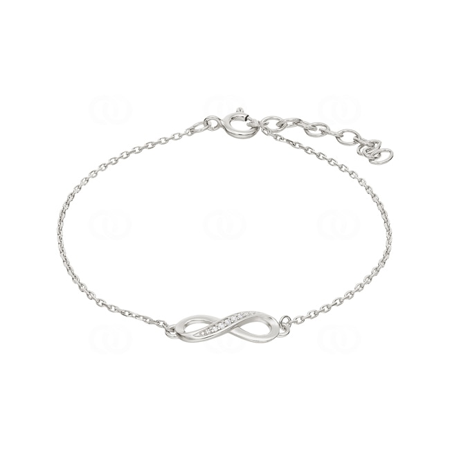 Bracelet argent 925 rhodié Infinity avec zirconia 19cm - ASBY37Z18