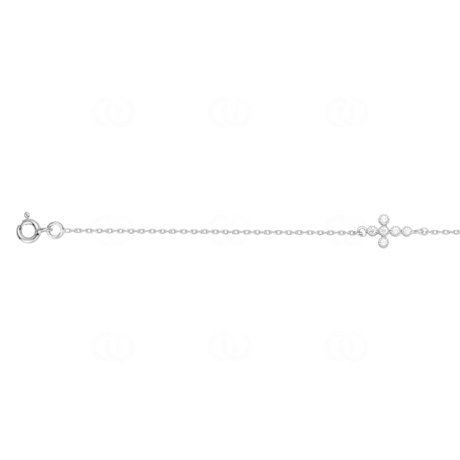 Bracelet 925 Silver rhodium-plated Cross with Cubic Zirconia 19cm - 303774.1