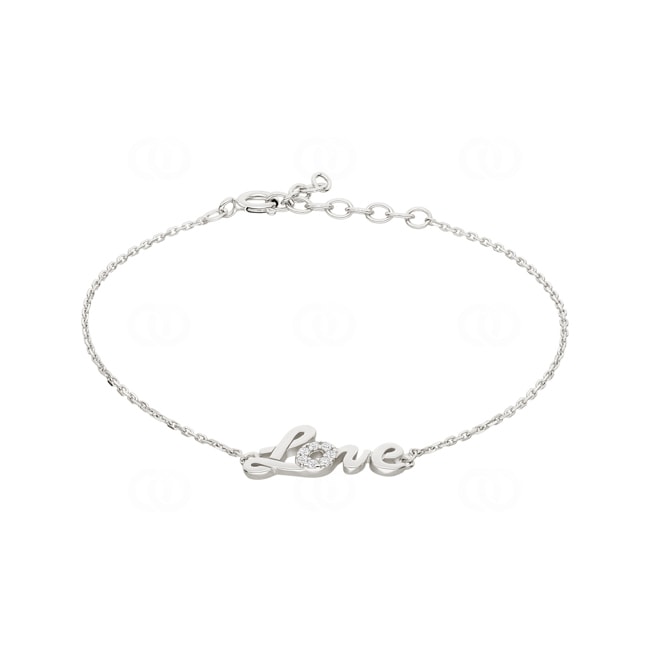 Armband 925 Silber rhodiniert Love mit Zirkonia 19cm - 333319.1