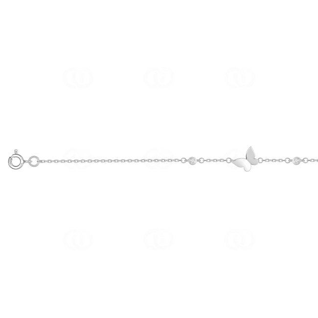 Bracelet argent 925 rhodié Papillon avec zirconia 19cm - ASBZ54Z18