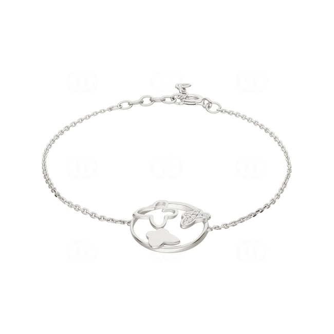 Armband 925 Silber rhodiniert Schmetterlinge mit Zirkonia 19cm - 333290.1