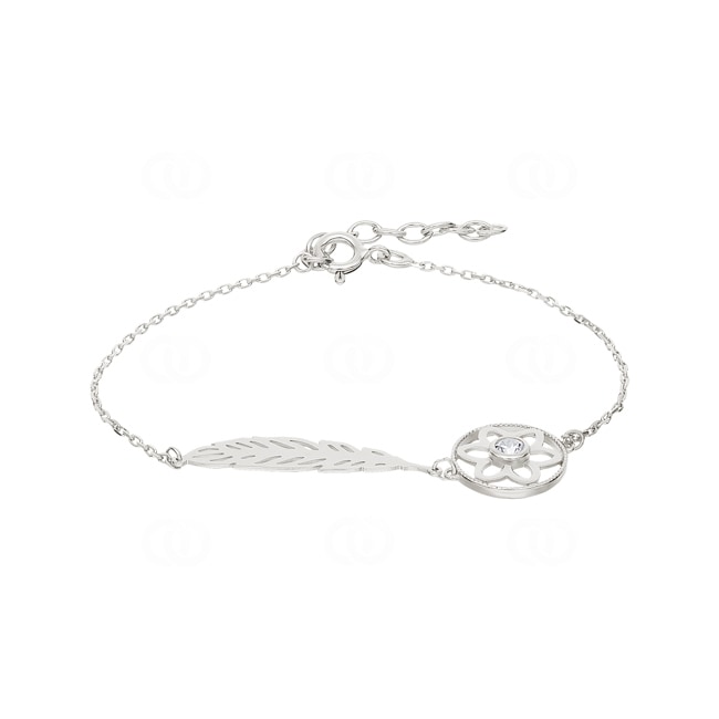 Bracelet argent 925 rhodié Capteur de rêves avec zirconia 19cm - 333329.1