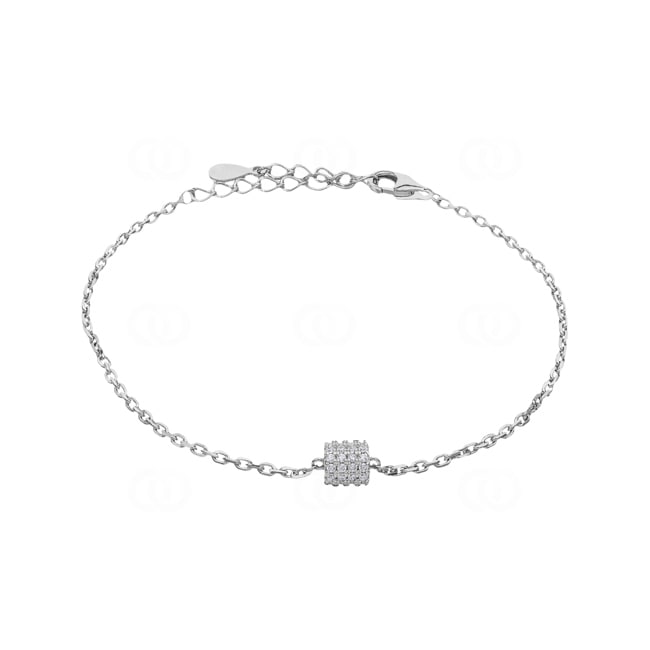 Bracelet 925 Silver rhodium-plated with Cubic Zirconia - AB925035