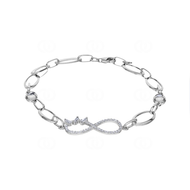 Bracelet argent 925 rhodié Infinity avec zirconia - AB925004