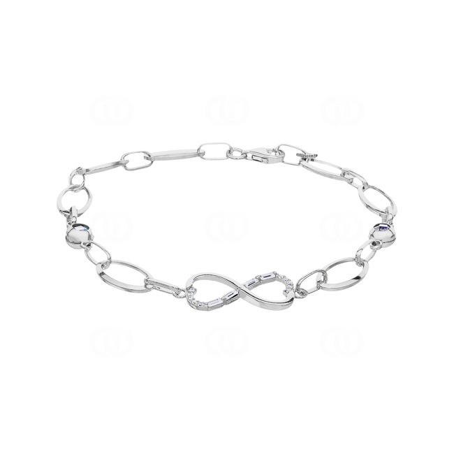 Bracelet argent 925 rhodié Infinity avec zirconia - AB925010