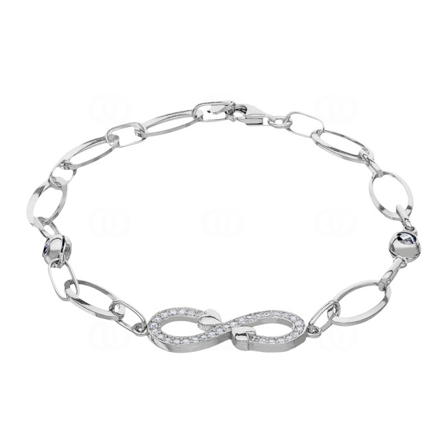 Bracelet 925 Silver rhodium-plated Infinity with Cubic Zirconia - AB925012