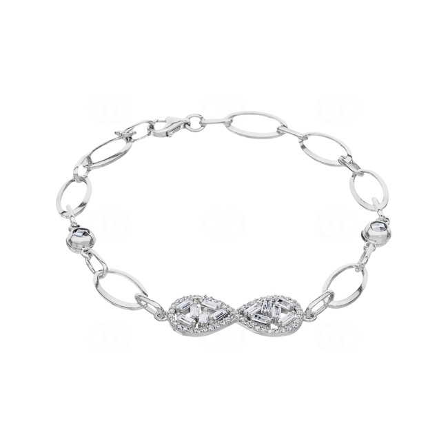 Bracelet 925 Silver rhodium-plated Infinity with Cubic Zirconia - AB925016