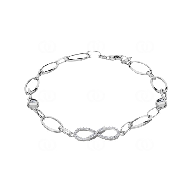 Bracelet argent 925 rhodié Infinity avec zirconia - AB925027