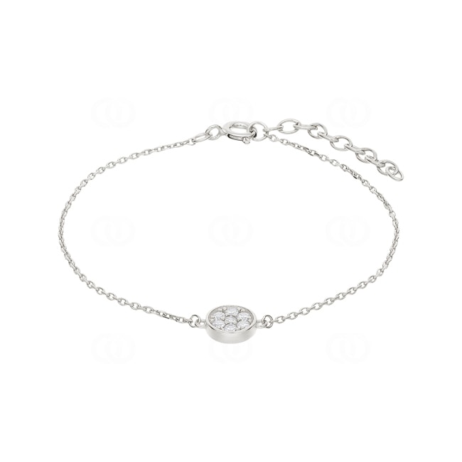 Armband 925 Silber rhodiniert mit Zirkonia pavé 19cm - ASBZ58Z18