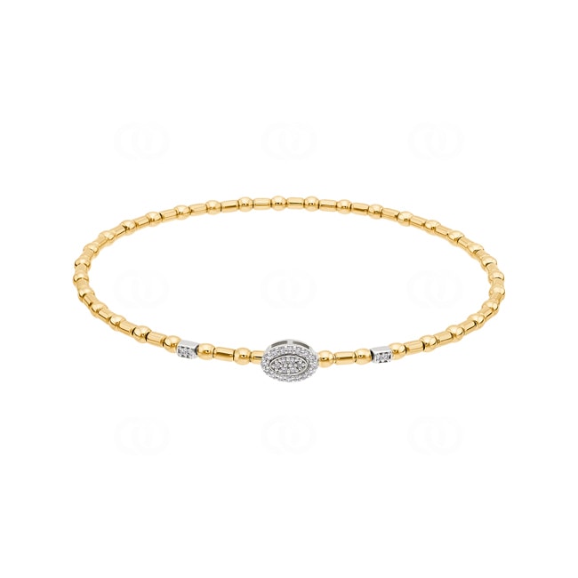 Armreif 750/18 K Gelb-/ Weissgold mit Diamanten 0.12 ct H/si - AR-1560092-GG